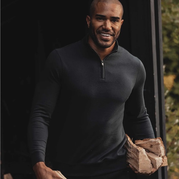 The Normal Brand Other - THE NORMAL BRAND Puremeso Weekend Quarter Zip in Black Mens SIZE XL Puremeso
